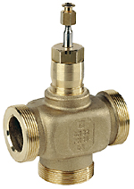 Three-way control valve PN16, flat sealing DN15-50, V5013E