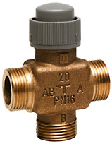 Three-way control valve PN16, flat sealing DN15/20, V5833A
