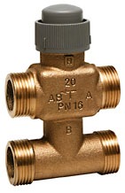 Three-way/bypass control valve PN16, flat sealing DN15/20, V5833C